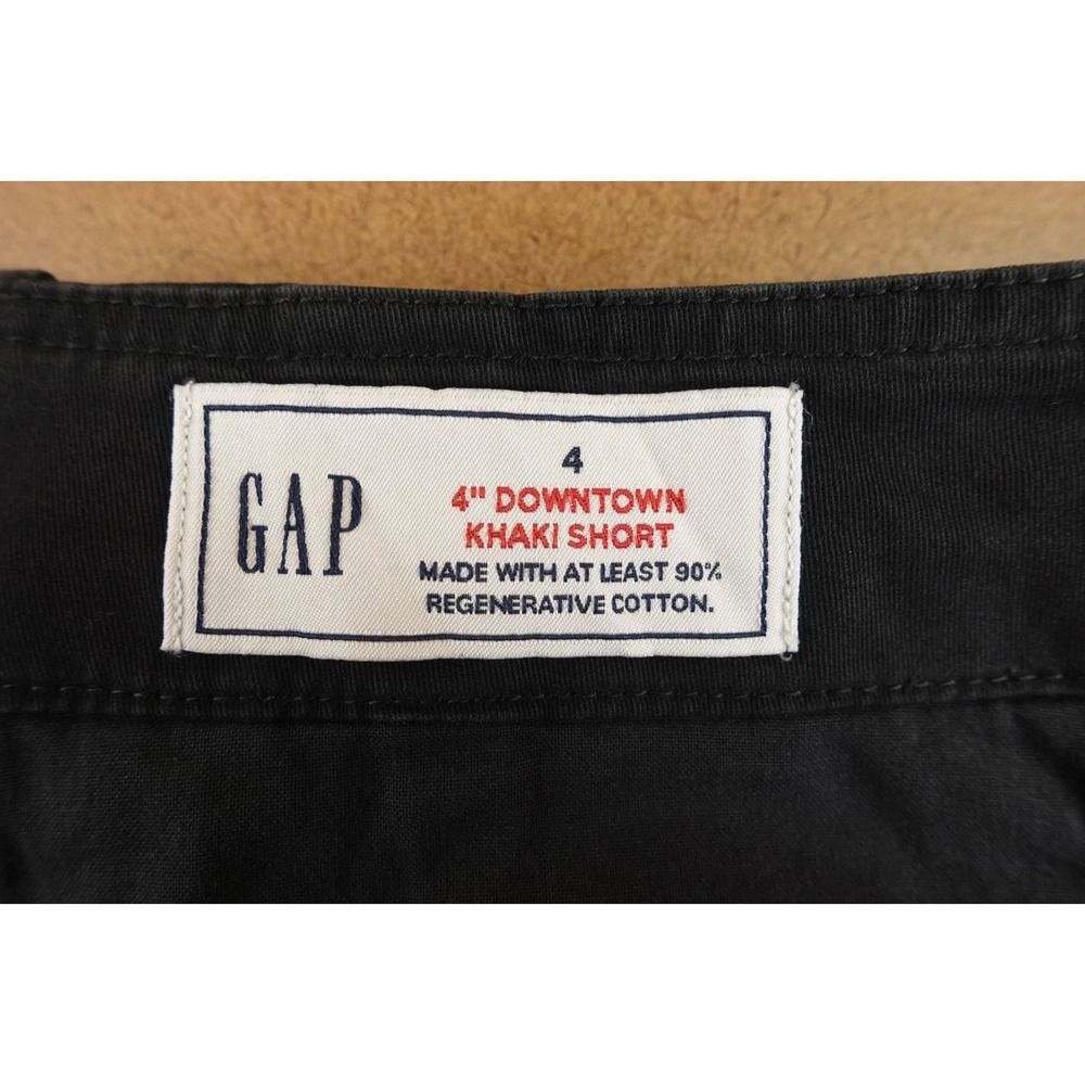 Gap Womens 4 Black Slash Pockets Classic 4" Inseam Downtown Khaki Shorts NWT - Picture 2 of 11